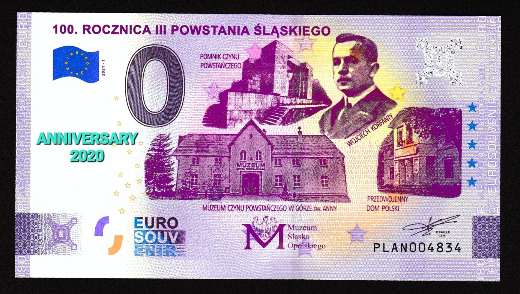 0 euro 100 Rocznica III powstania śląskiego Anniversary