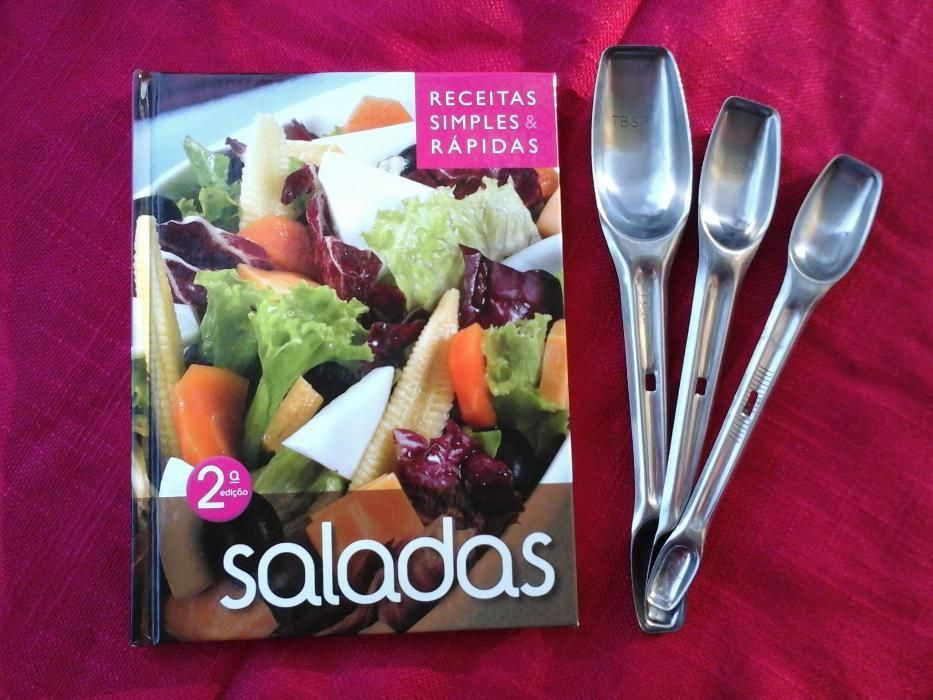 KIT Receitas SIMPLES & Rápidas/SALADAS + 6 Colheres/MEDIDA-INOX-Oferta