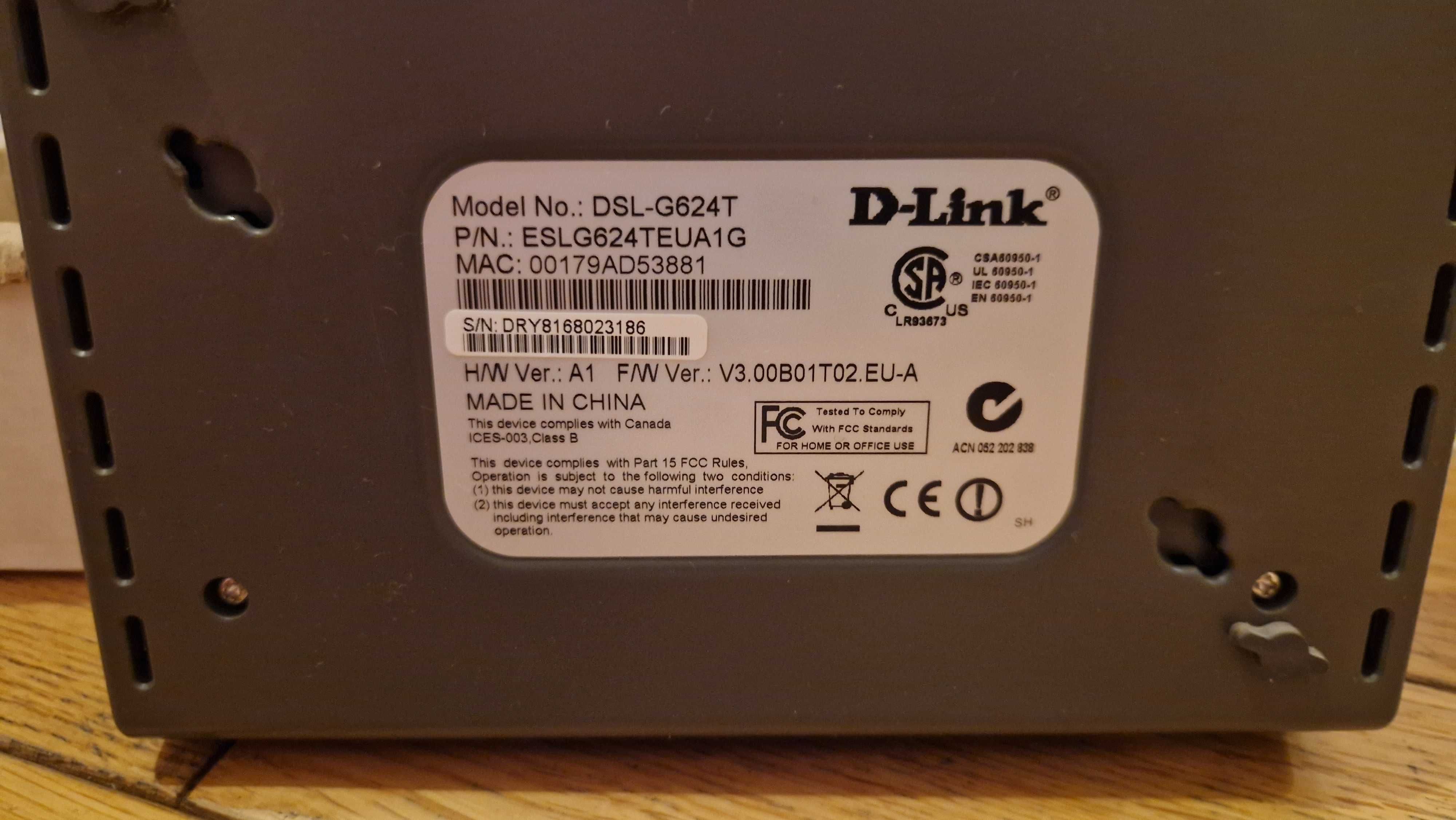 Ruter D--Link DSL-G624T Wireless G ADSL2/2+