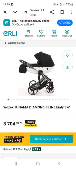 Wozek Junama Diamond S Line gondola i spacerowka w jednym od 0+