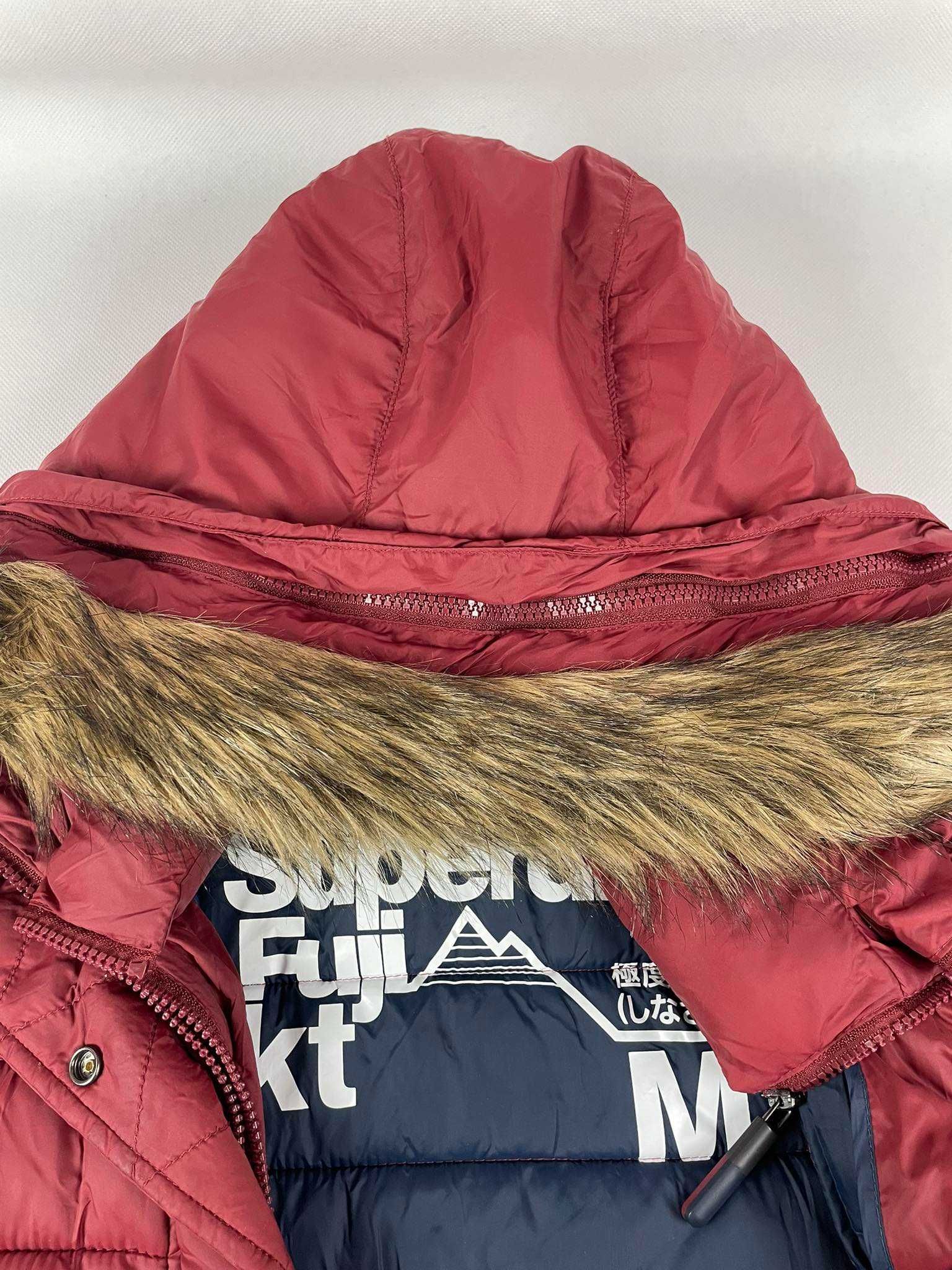 Kurtka pikowana SuperDry Fuji Jkt z puszkiem bordowa M