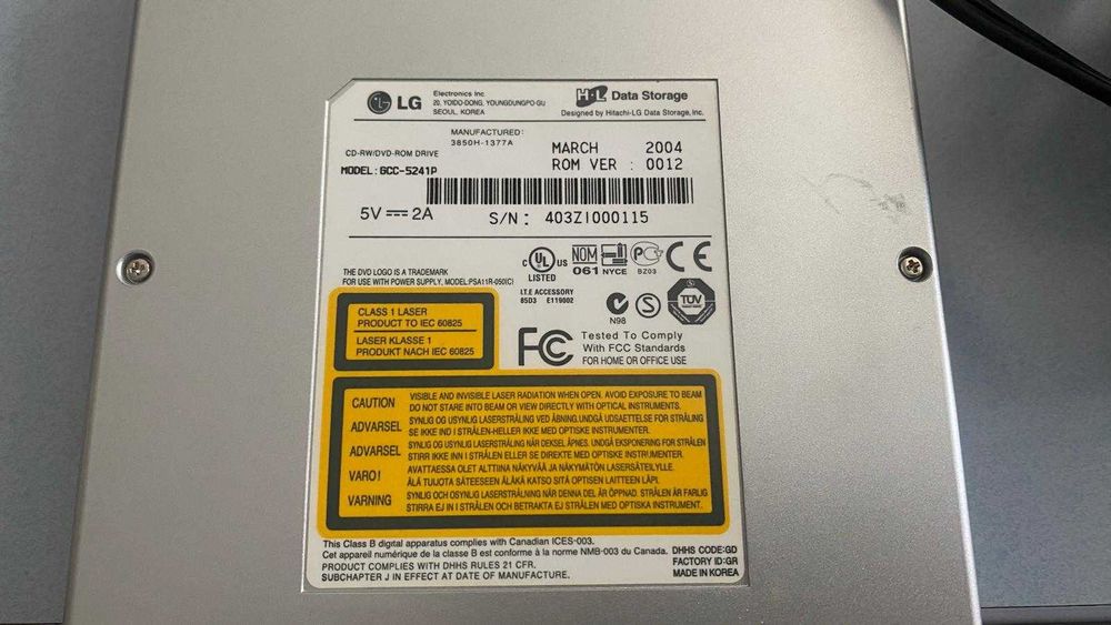 LG Leitor portátil CD-RW DVD-ROM Drive