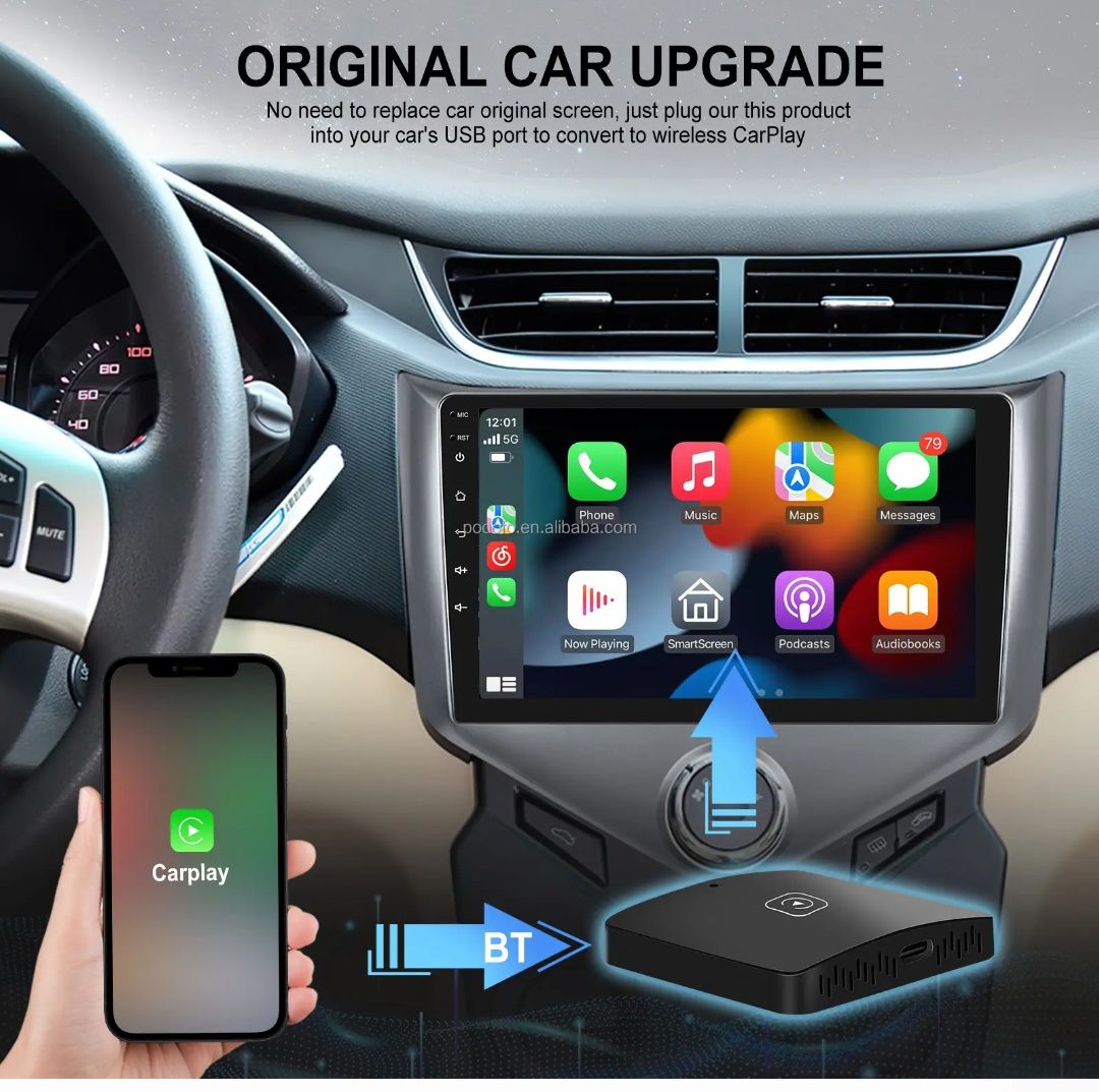 Adaptador Carplay SEM FIOS para Rádios de origem NOVO