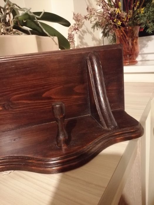 Wieszak z półka debowy