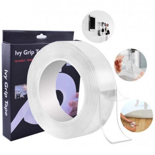 Многоразовый двухстороний скотч лента Ivy Grip Tape 1м, 3м и 5м оптом