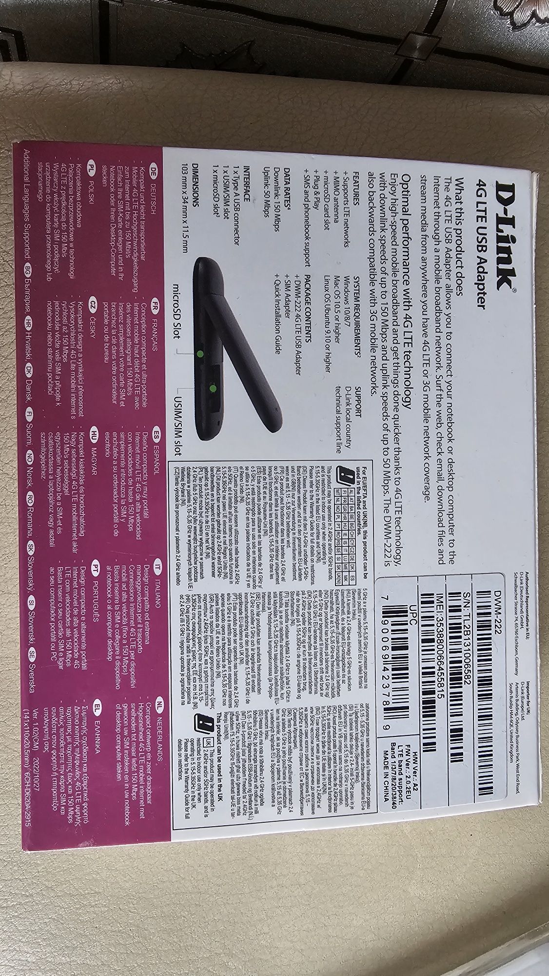 4G LTE USB Adapter D-Link DWM-222