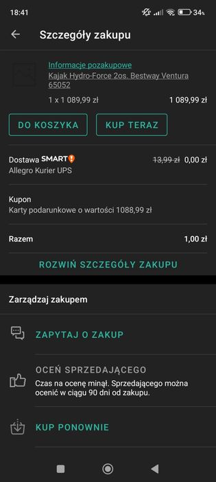 Kajak Bestway jak nowy