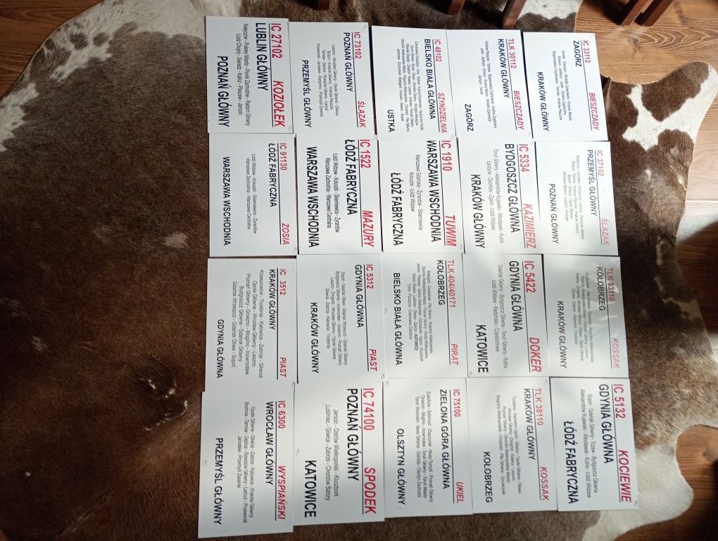 Tablice relacyjne kierunkowe plastikowe pkp 20 sztuk oryginały
