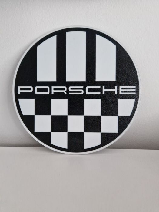 Tablica dekoracyjna okrągła znak ekspozytor logo Porsche Hot Wheels