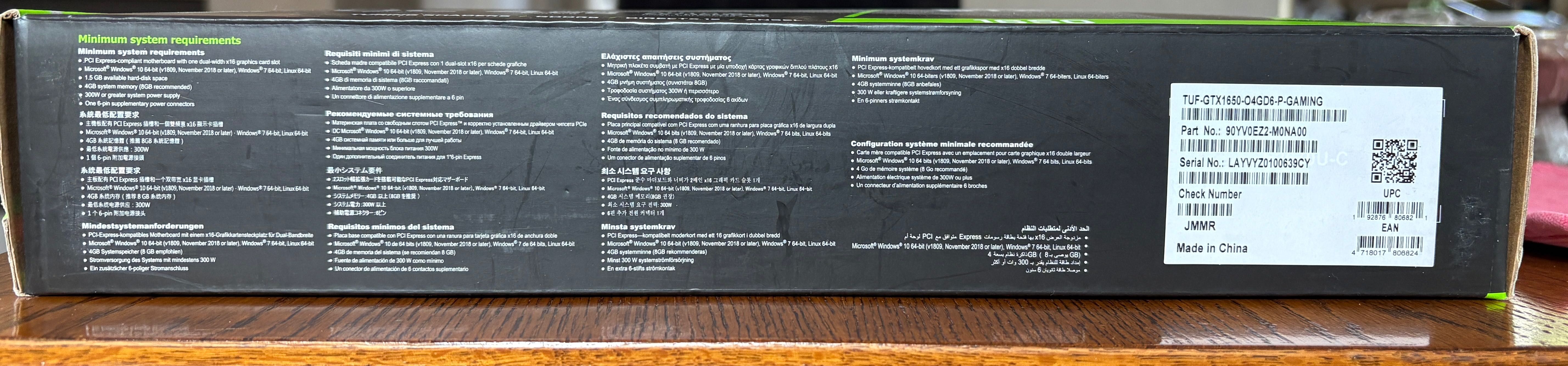 Karta Graficzna ASUS GEFORCE GTX 1650 TUF 4GB GDDR6