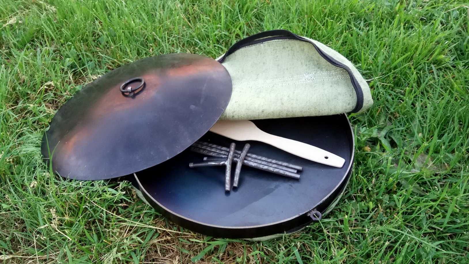 Жарівня сковорода з диска борони 50 см з кришкою пательня