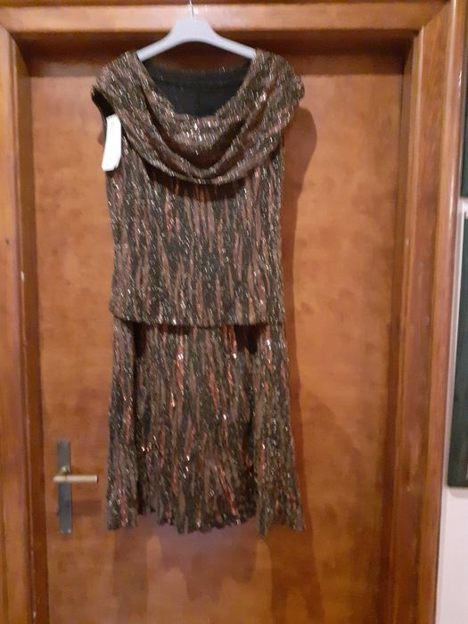 zestaw wieczorowy długa spódnica i bluzka vintage