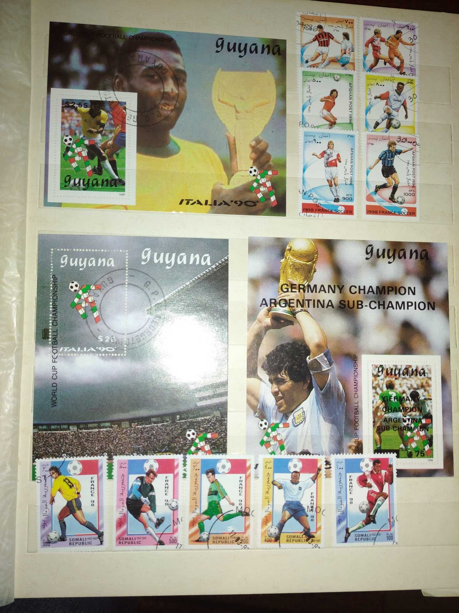 марки блоки футбол чемпионаты мира