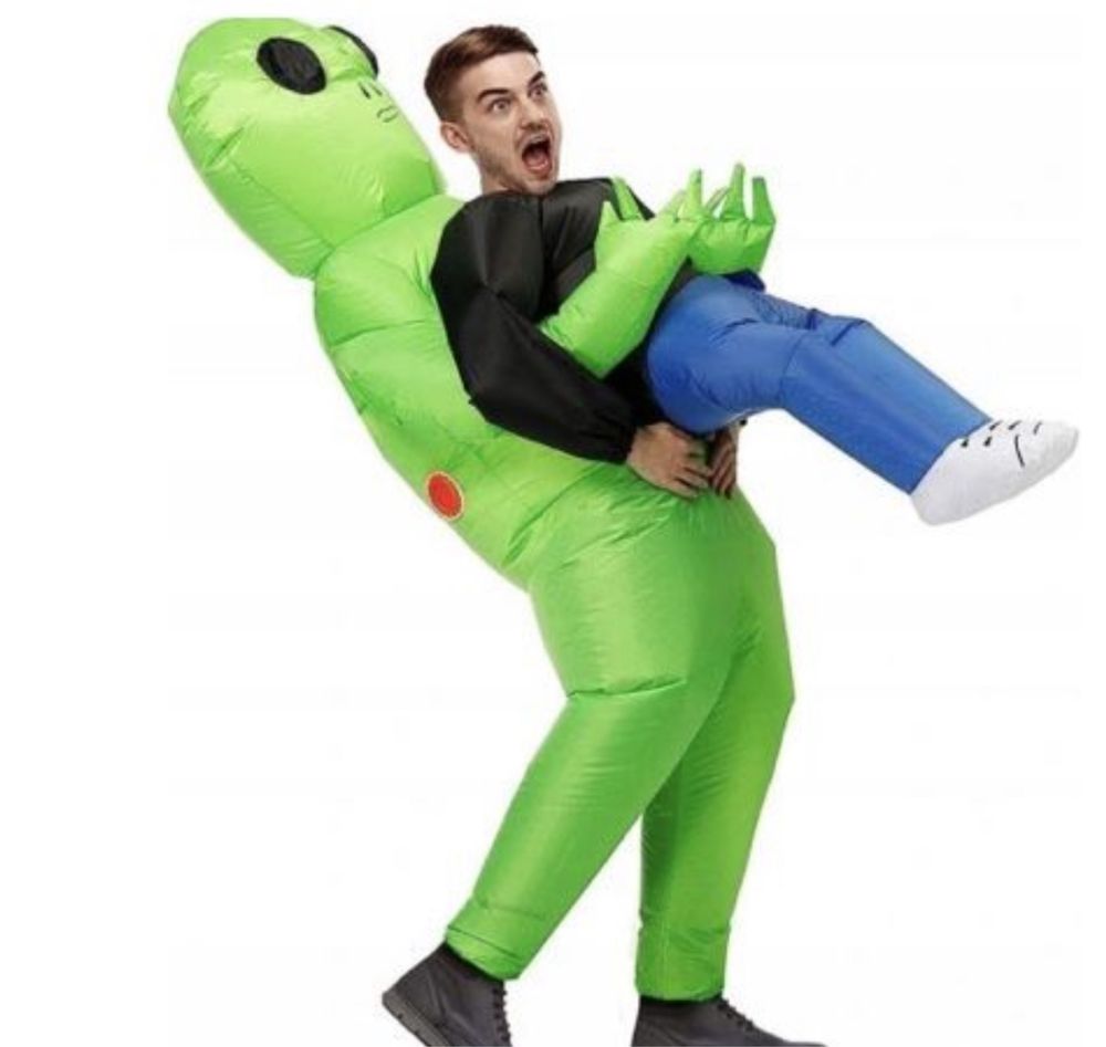 HALLOWEEN strój kosmita alien 150-190 DLA DOROSŁYCH ŚMIESZNY dmuchany