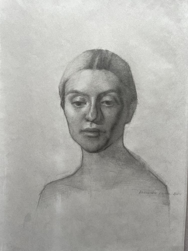 Enya portret kobiety rysunek klasyczny ołówek wystrój wnętrz artystycz