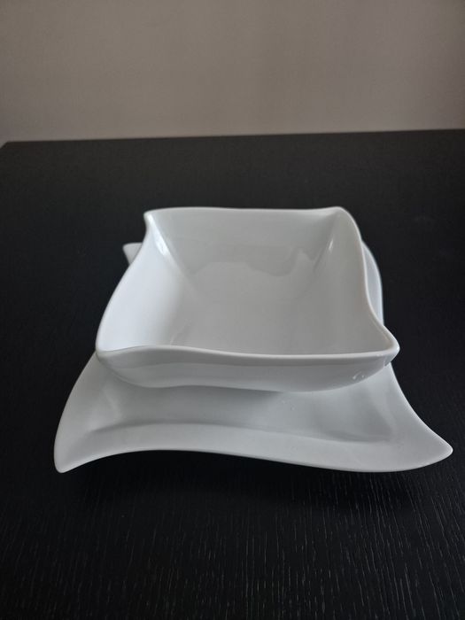 Zestaw miska i półmisek lubiana ambition fala wave