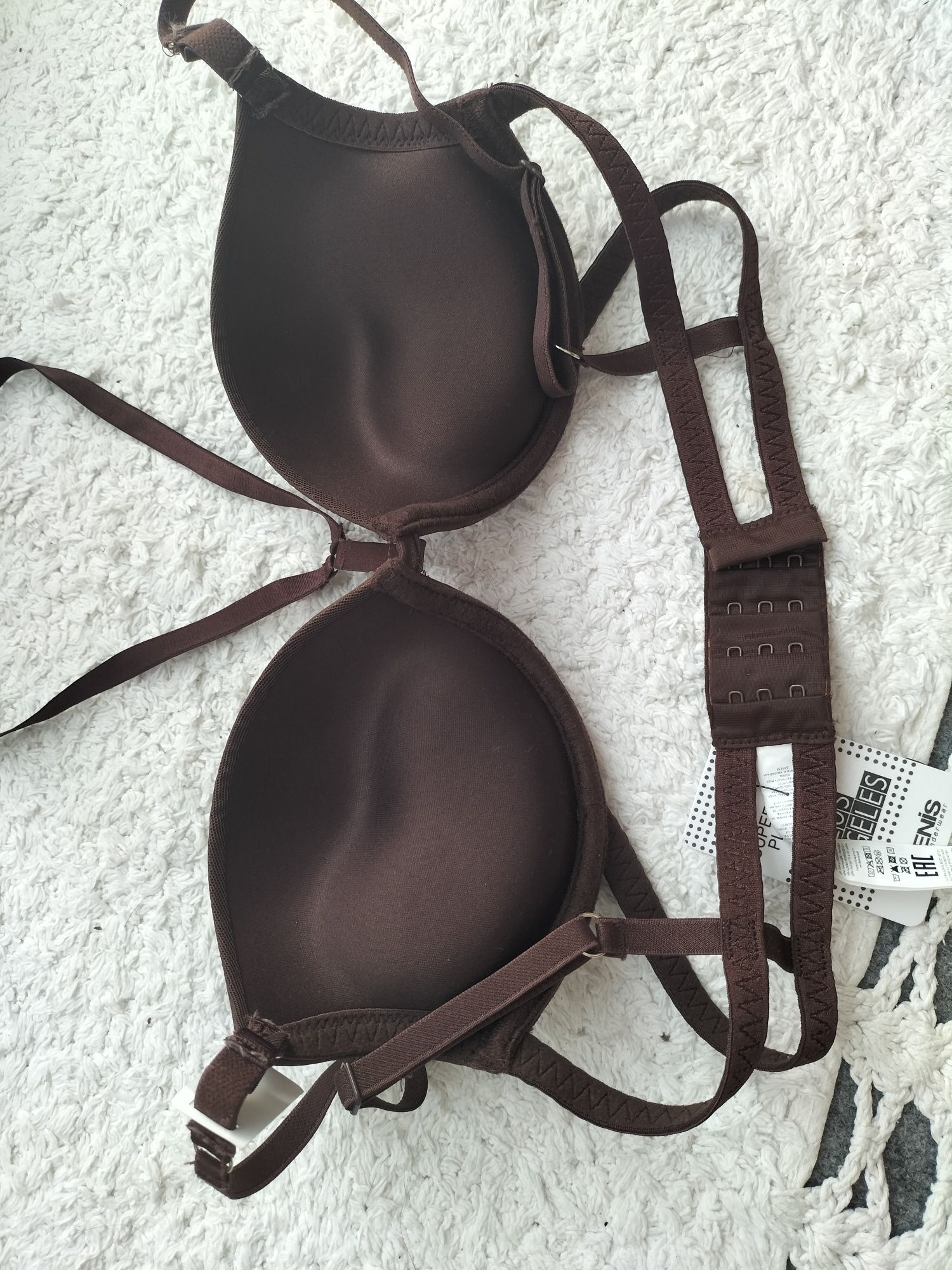 Czekoladowy biustonosz super push up tezenis los Angeles 75c