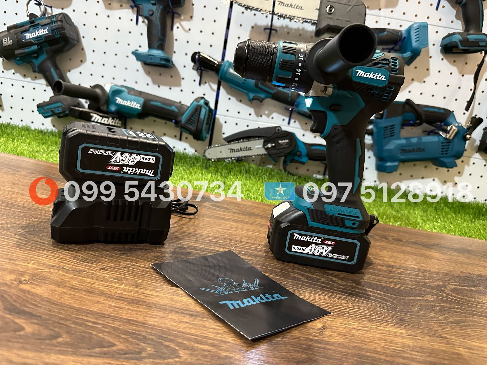 Набір3в1 Makita Шуруповерт DHP485BL Болгарка DGA504 Гайковерт DTW850Bl
