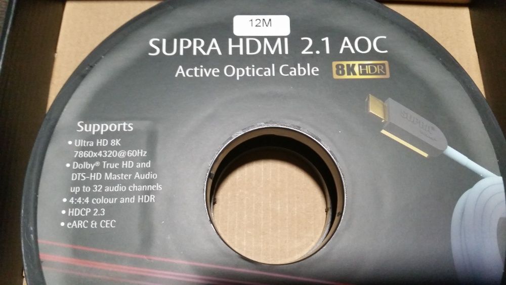 HDMI 2.1 кабель 8K SUPRA HDMI 2.1 AOC 8K / 4K 15m.