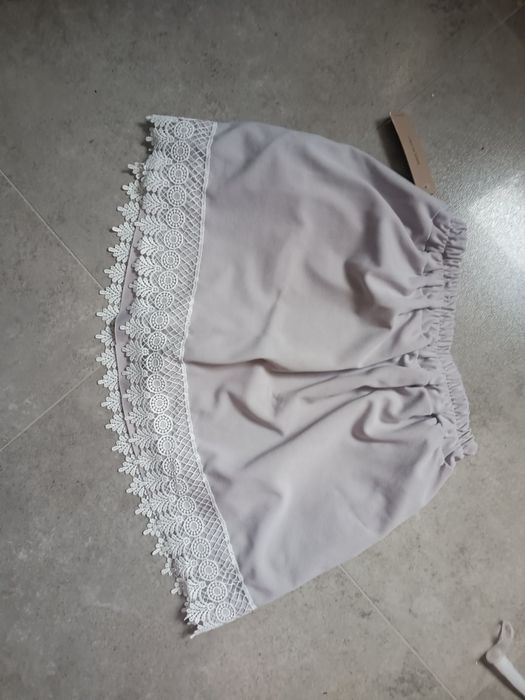 Szara damska spódnica spódniczka mini haft gipiura nowa r uniwersalny