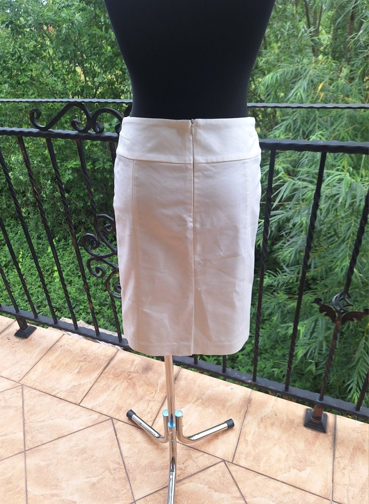 Elegancka biała spódnica damska midi marka Reserved rozmiar XS 34