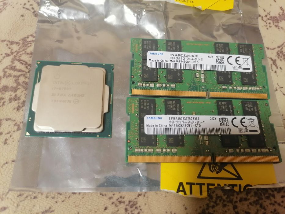 Процессор intel i7-8700T + samsung ddr4 sodimm 32гб 2666