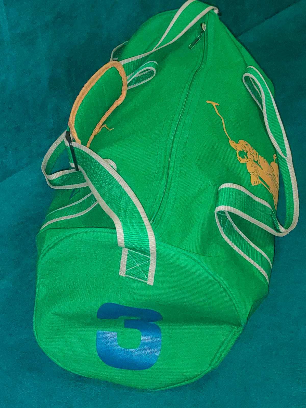 Дорожная спортивная сумка зеленая Ralph Lauren.