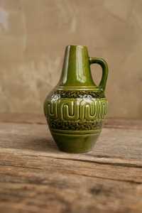 ceramiczny wazonik vintage w odcieniach zieleni