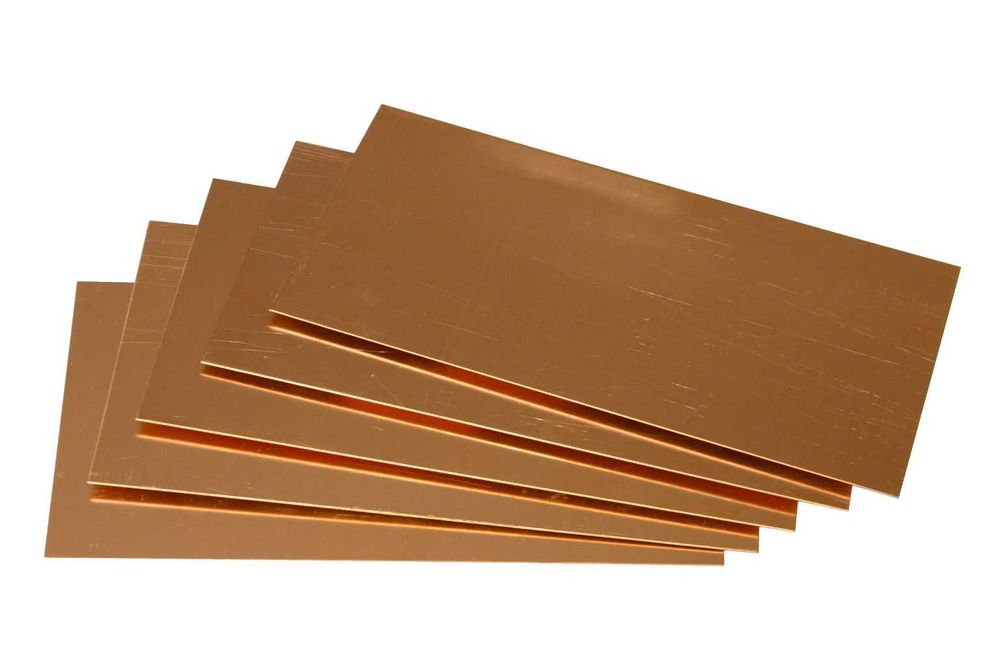 Blacha miedziana gr. 1,0 mm - 100 x 200 mm gat. M1E 99,9% Cu nowa