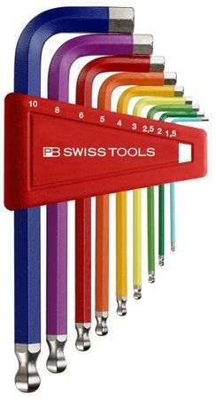 Zestaw imbusów HEX 9 szt. 1,5-10 mm Rainbow Kolorowych PB Swiss Tools