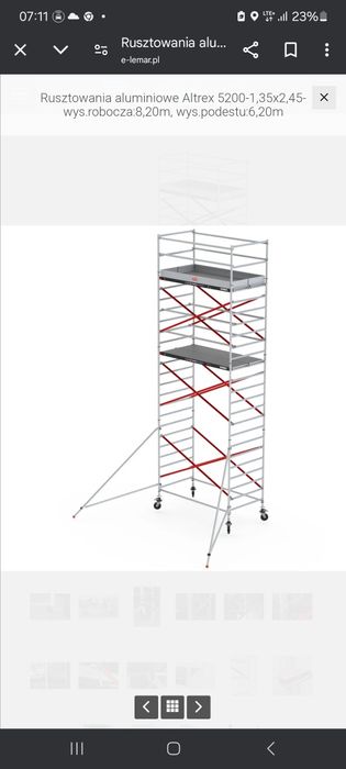 Rusztowanie aluminiowe Altrex 5200 wynajem wypożyczalnia sprzętu budow