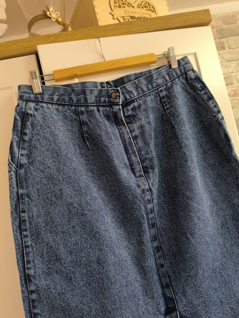 Jeansowa spódniczka midi stylowa i ponadczasowa - rozmiar XL