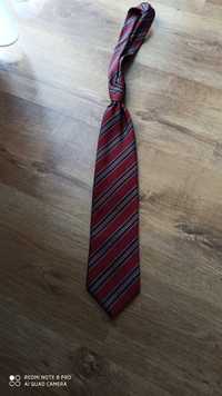 Krawat męski szaro-bordowy