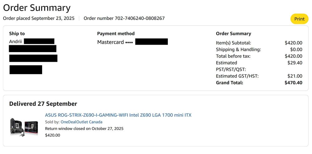 Asus Z690i ITX материнська плата для Intel 1700