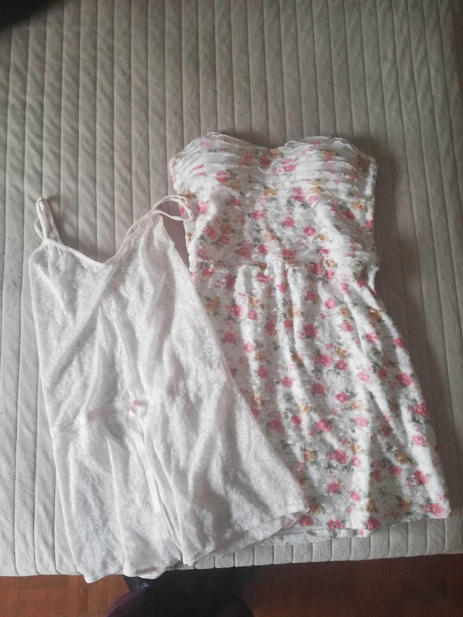 Lote de roupa: vestido de ocasião, conjunto e lingerie