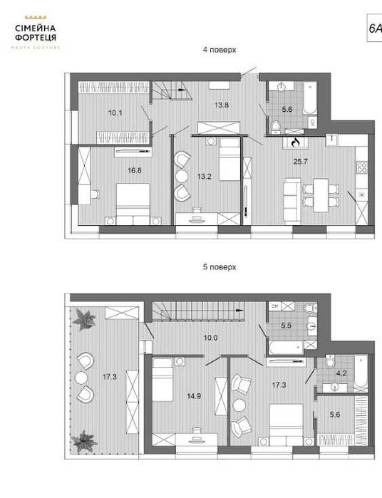 Продаж дворівневої квартири 144м.кв з терасою