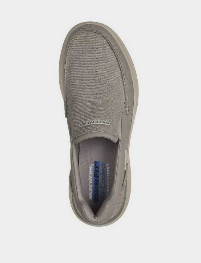Чоловічі мокасини skechers/ оригінальні мокасини бежевого кольору
