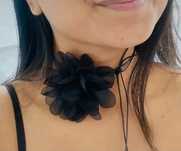 Nowy czarny choker kwiat róża elegancki wesele wieczorowy