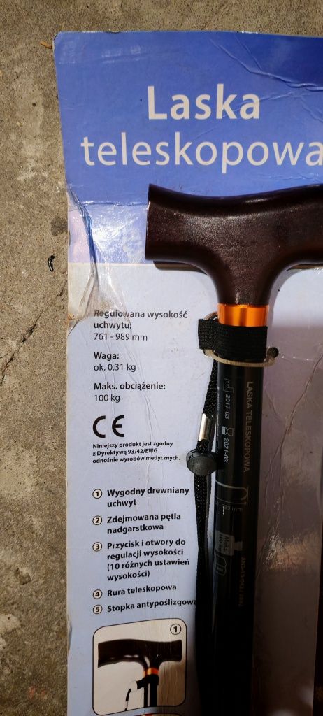 Laska inwalidzka, teleskopowa