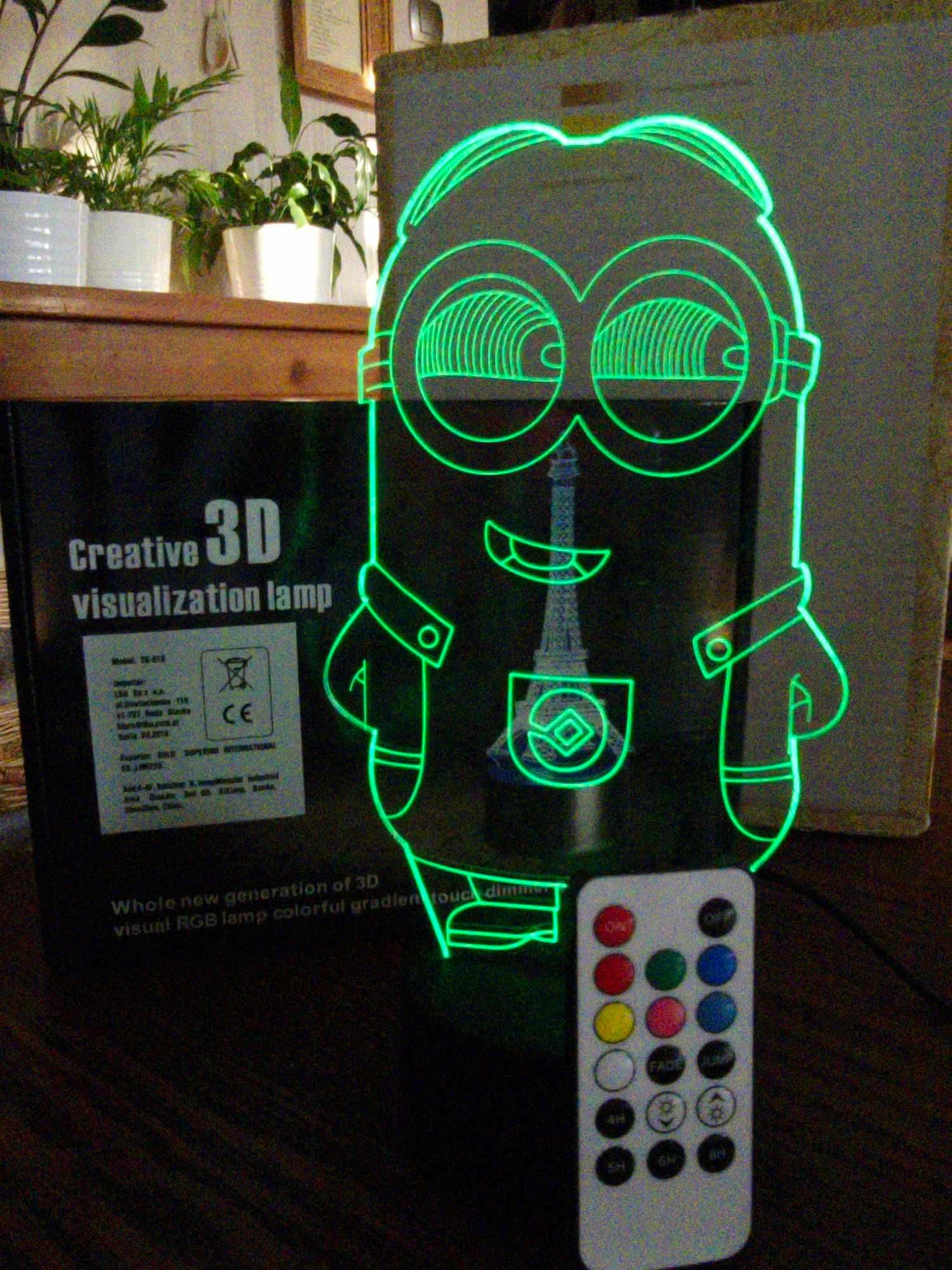 Lampka nocna dla dzieci 3D LED Minionek Creative 3D visualization lamp