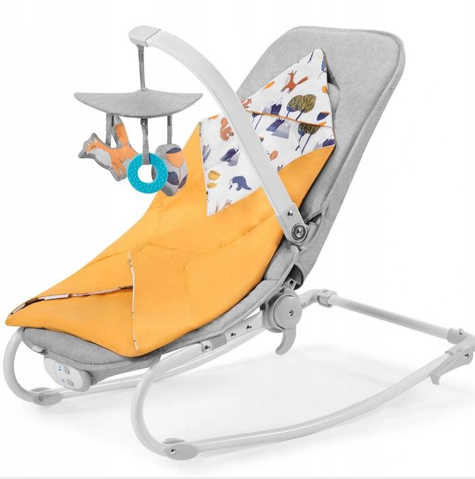 Leżaczek/bujaczek FELIO 3w1 żółto-szarym