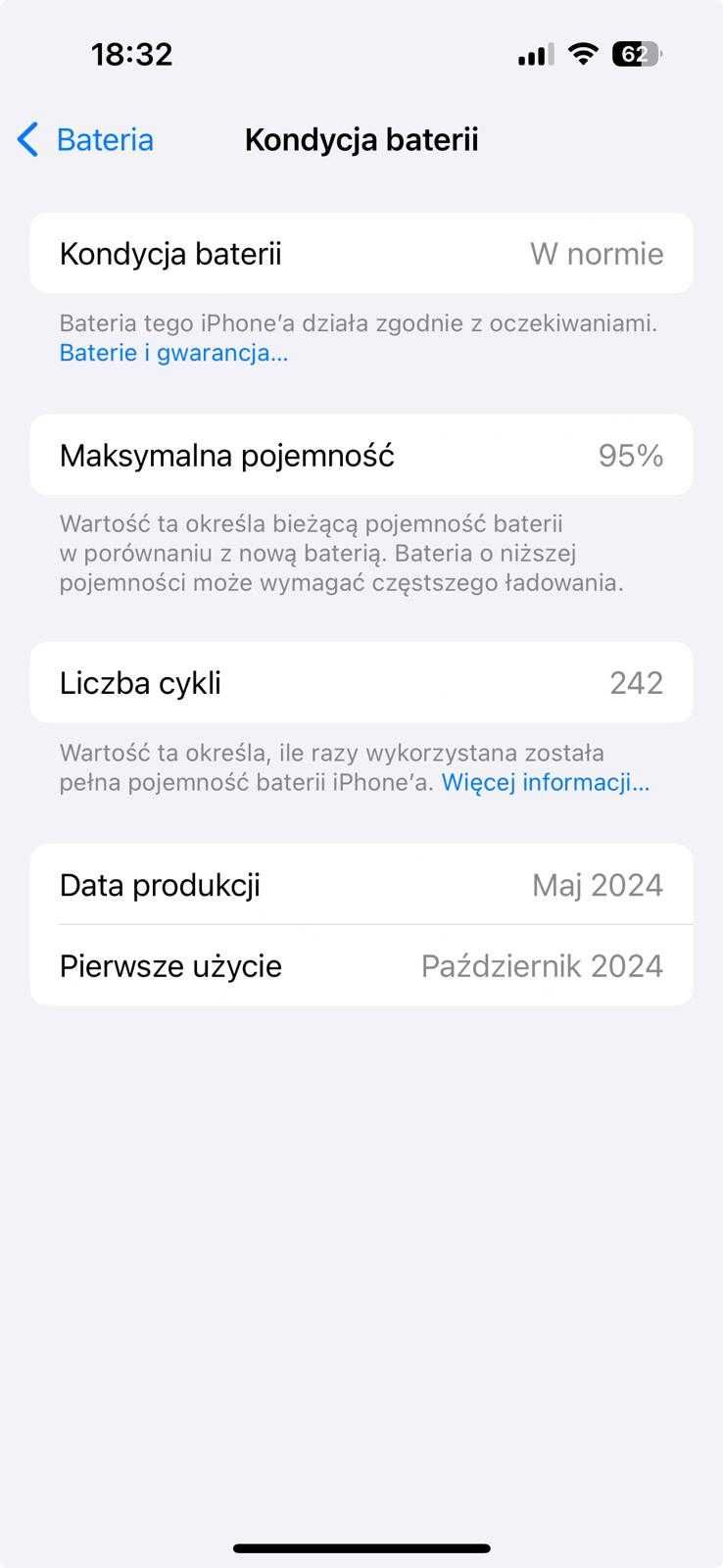iPhone 15 256 GB 5G na gwarancji 16 mscy bateria 95% stan idealny