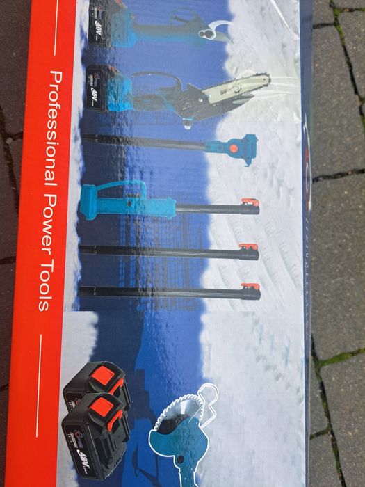 Piła na wysięgniku  plus sekator plus podkaszarka 2x aku 48v duze