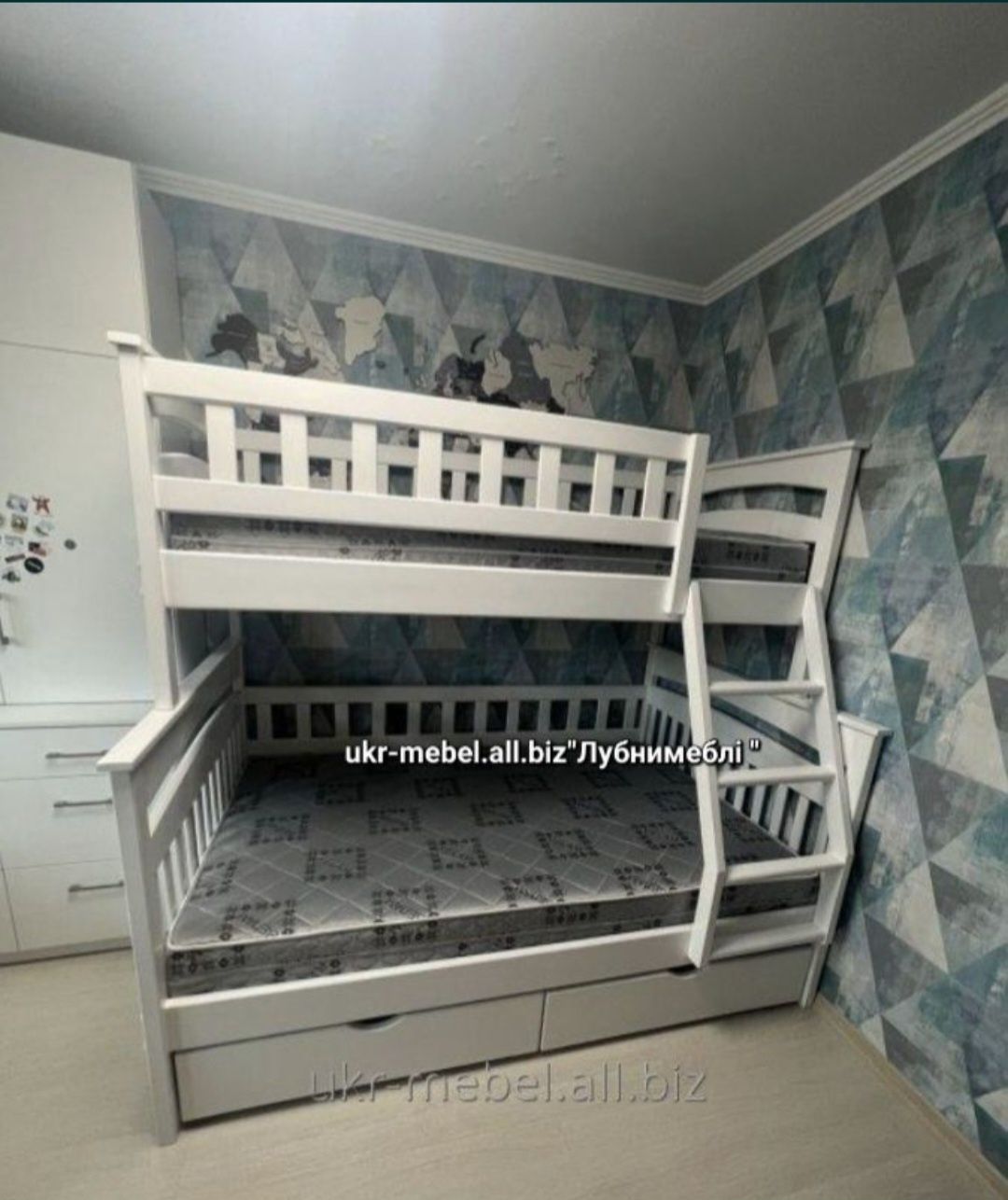 Двоповерхове ліжко "Лаккі",кровать двухъярусная деревянная