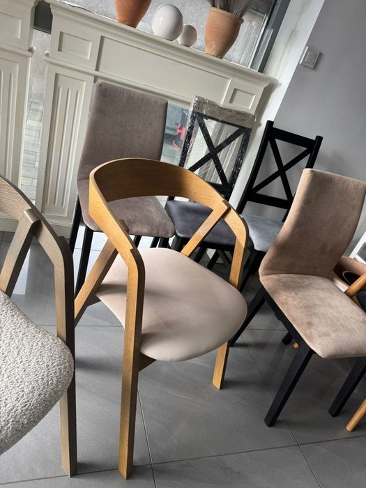 Promocja,Krzesło z litego drewna, Zestaw 4 sztuk