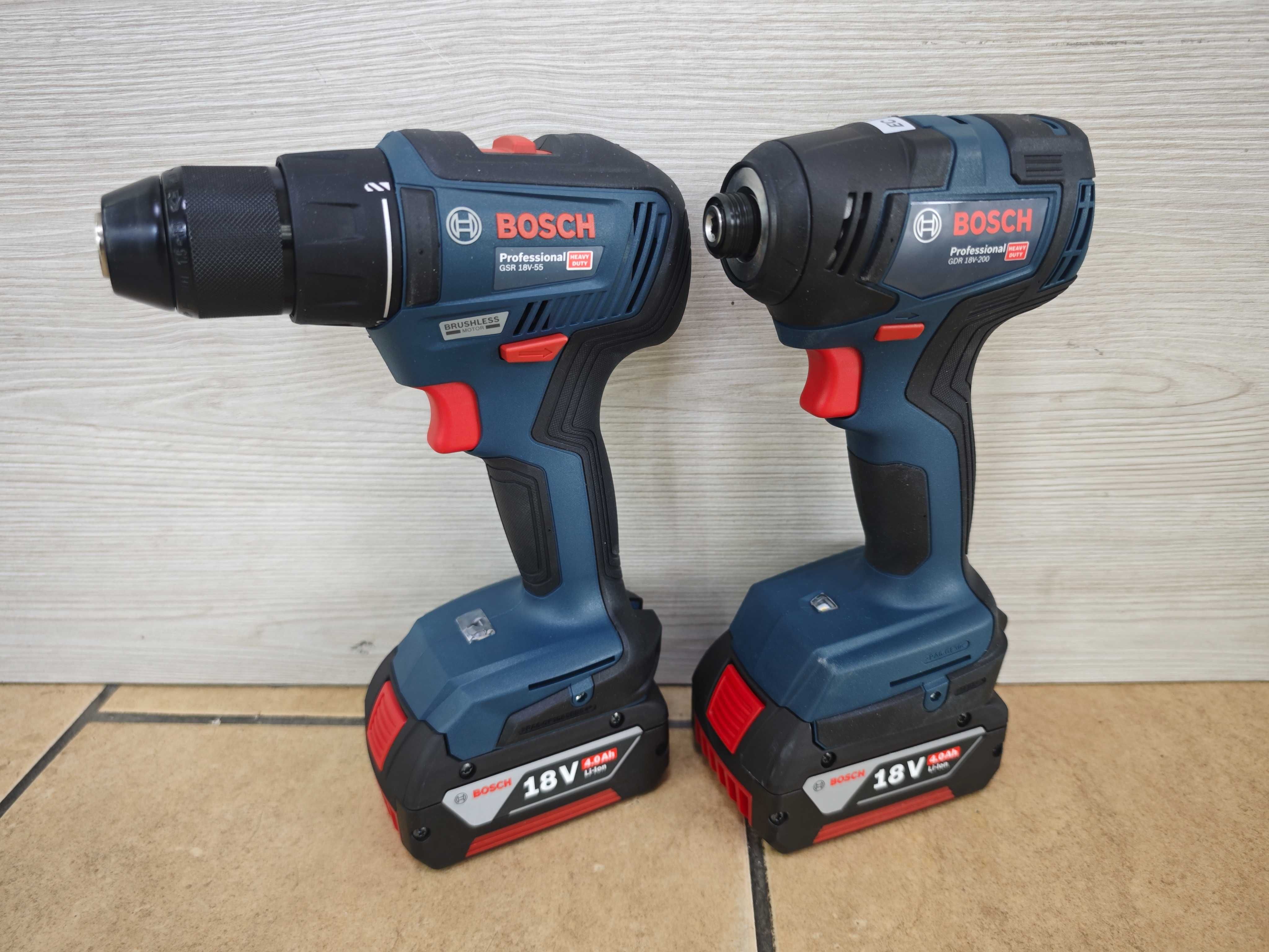 ZESTAW BOSCH - Wkrętarka GSR 18V-55 + Zakrętarka GDR 18V-200 18V NÓWKA