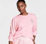 Розовая пижамная кофта пижама со стразами хлопок Victoria's secret M L