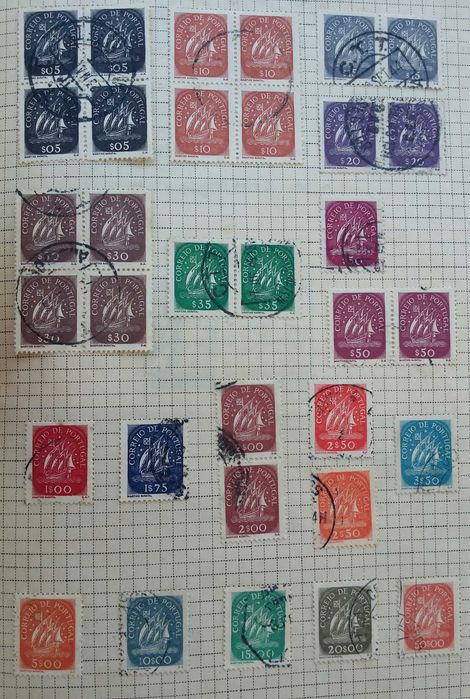 Filatelia selos Portugal ano 1943 - Caravela e Ciências agrárias