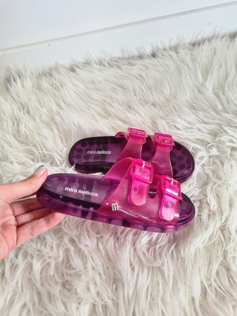 Mini Melissa 28 29 17,5cm klapki dziecięce gumowe meliski róż