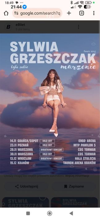 Bilet na koncert Sylwia Grzeszczak 29 listopada